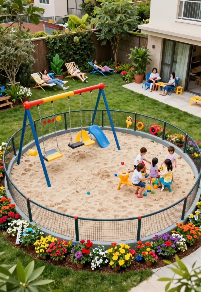 10 U Shaped Backyard Layout Ideas for Balanced Outdoor Design - 8. Play Areas for Kids 1