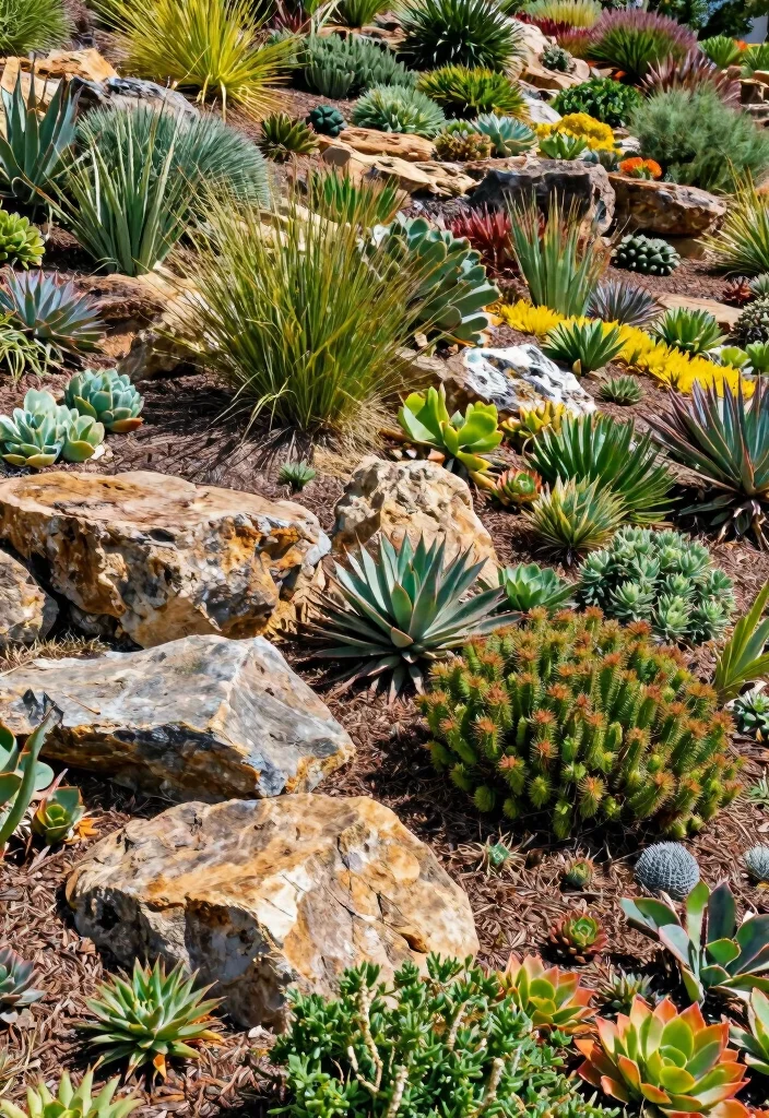 10 Uphill Backyard Ideas for Sloped Yards and Smart Landscaping - 8. Low-Maintenance Xeriscaping 1
