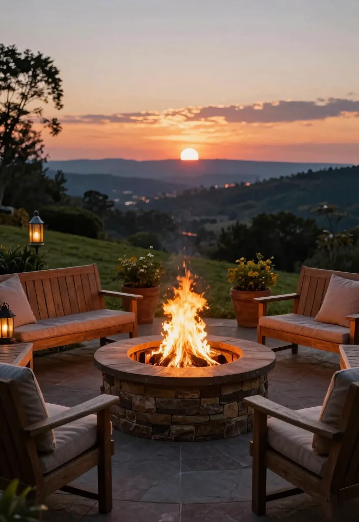 10 Uphill Backyard Ideas for Sloped Yards and Smart Landscaping - 9. Cozy Fire Pit Areas 1