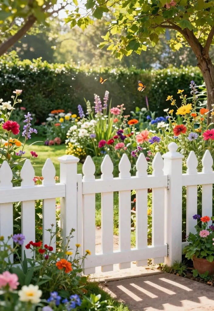 12 Backyard Garden Fence Ideas for Style and Function - 9. Picket Fence 1