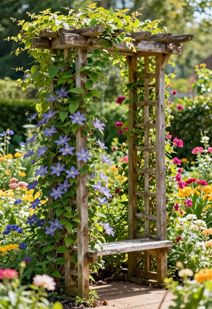 12 Backyard Trellis Ideas to Add Structure and Garden Style - 1. Rustic Wooden Trellis 1