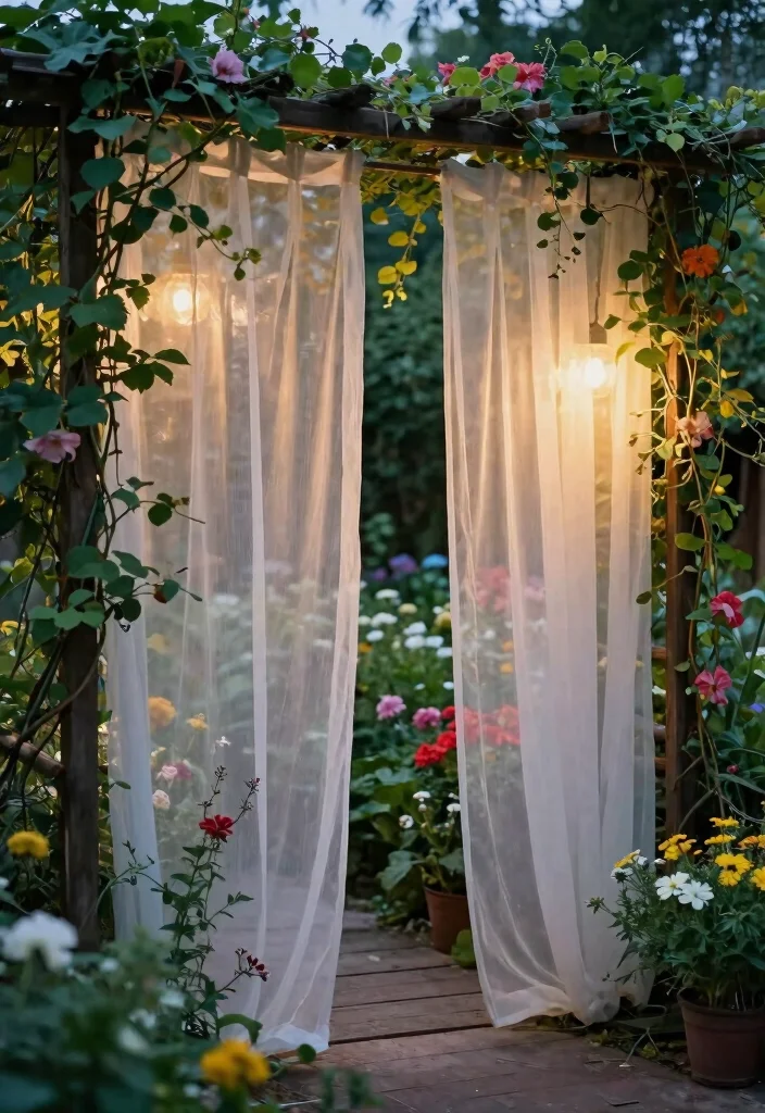 12 Backyard Trellis Ideas to Add Structure and Garden Style - 11. Curtain Trellis 1