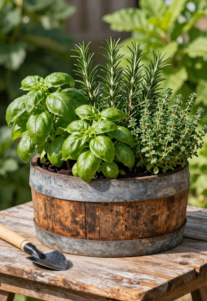 12 Barrel Planter Ideas for Rustic Garden Style on a Budget - 2. Herb Garden Delight 1