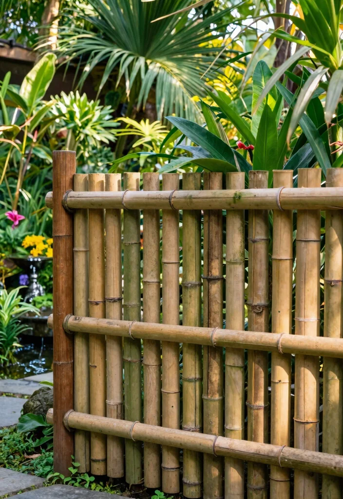 12 DIY Garden Fence Ideas for Easy Weekend Projects - 5. Bamboo Fence 1