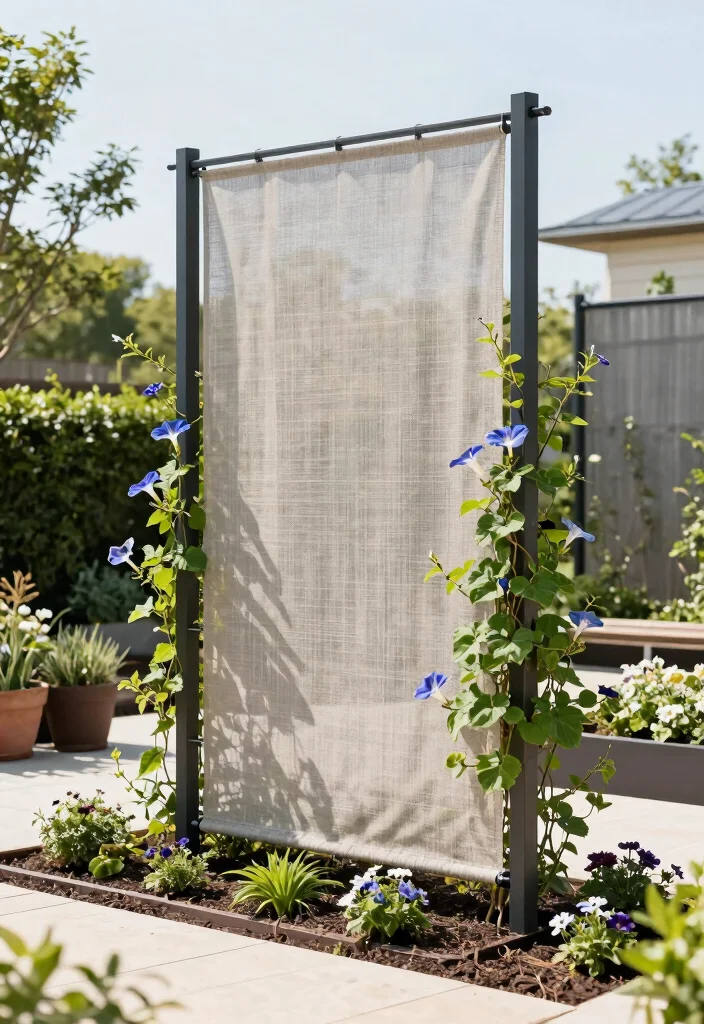 12 DIY Garden Trellis Ideas for Budget Friendly Vertical Gardening - 10. Landscape Fabric Trellis 1