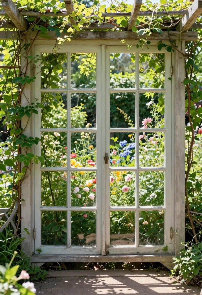 12 DIY Garden Trellis Ideas for Budget Friendly Vertical Gardening - 3. Recycled Window Frame Trellis 1