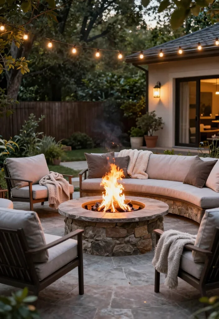 12 Luxury Backyard Ideas for Elegant Outdoor Living Spaces - 5. Fire Pits for Warm Gatherings 1