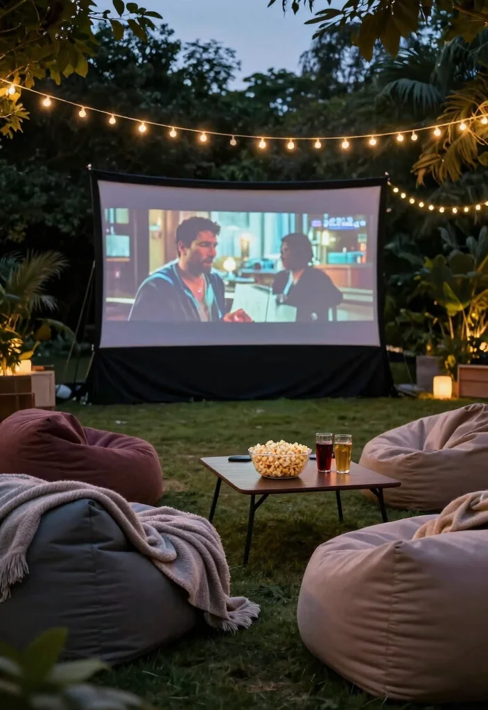12 Luxury Backyard Ideas for Elegant Outdoor Living Spaces - 9. Outdoor Movie Nights 1