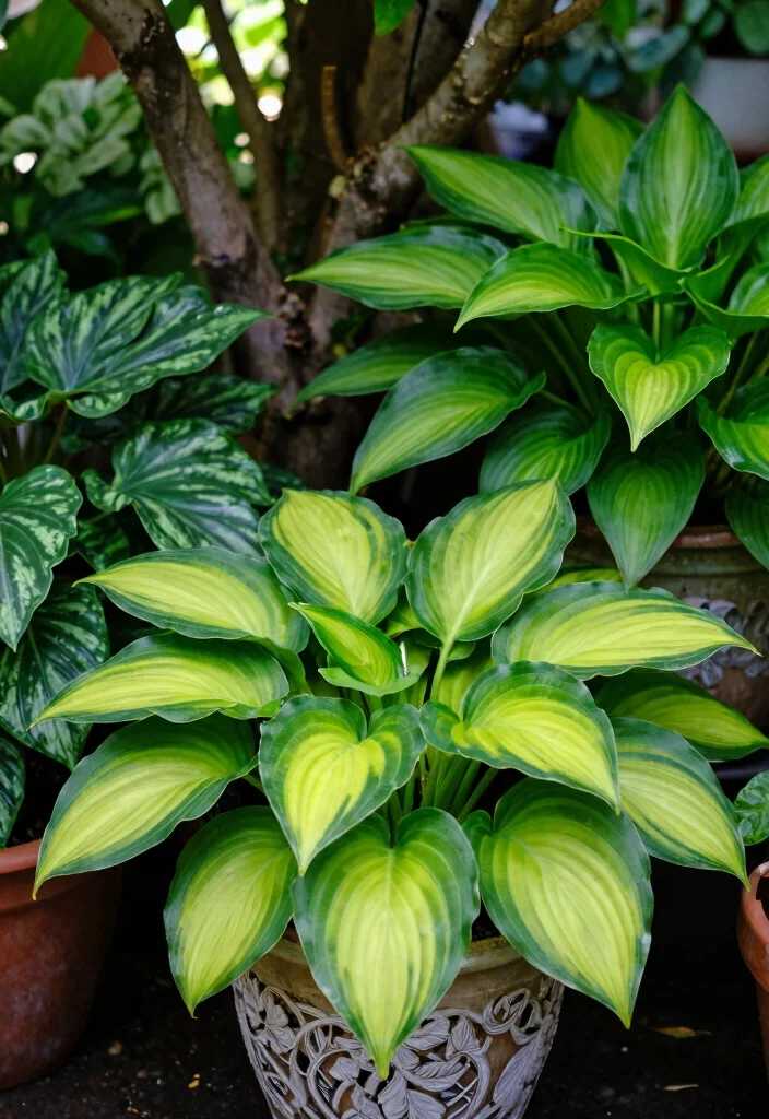 12 Part Shade Planter Ideas That Thrive Without Full Sun 23 12 Part Shade Planter Ideas That Thrive Without Full Sun - 3. Lively Hostas 1