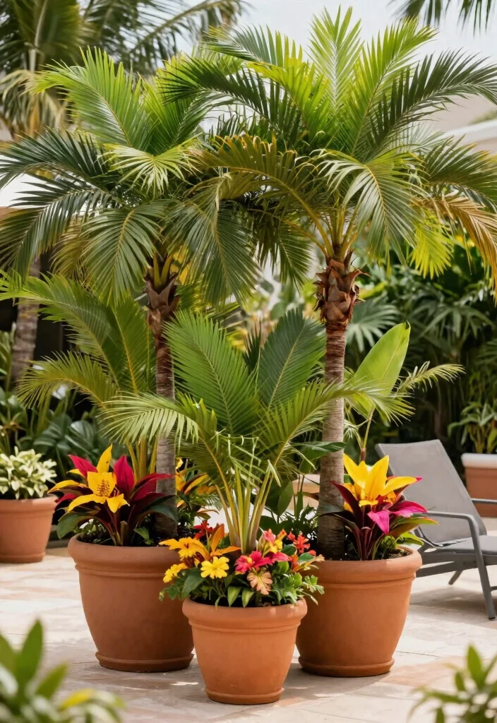 12 Patio Plant Ideas to Add Color, Texture, and Privacy - 5. Tropical Touch with Palms 1