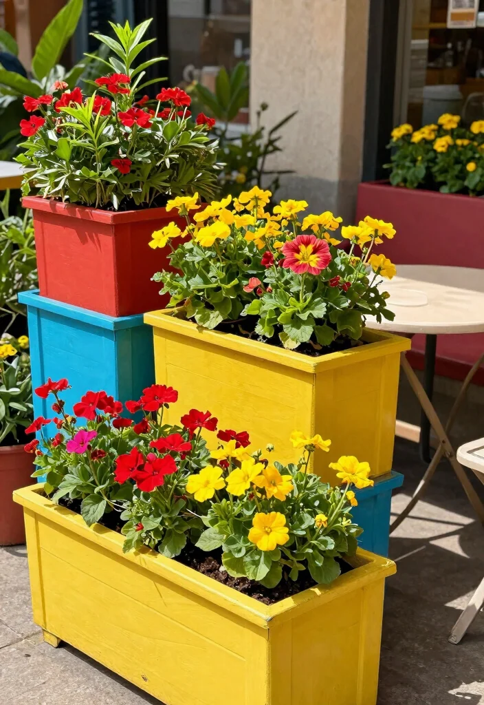 12 Patio Plant Ideas to Add Color, Texture, and Privacy - 8. Brightly Colored Planters 1