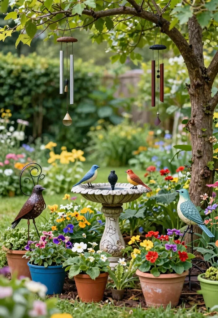 12 Phoenix Backyard Ideas for Heat Smart Outdoor Design - 11. Incorporate Functional and Decorative Garden Art 1