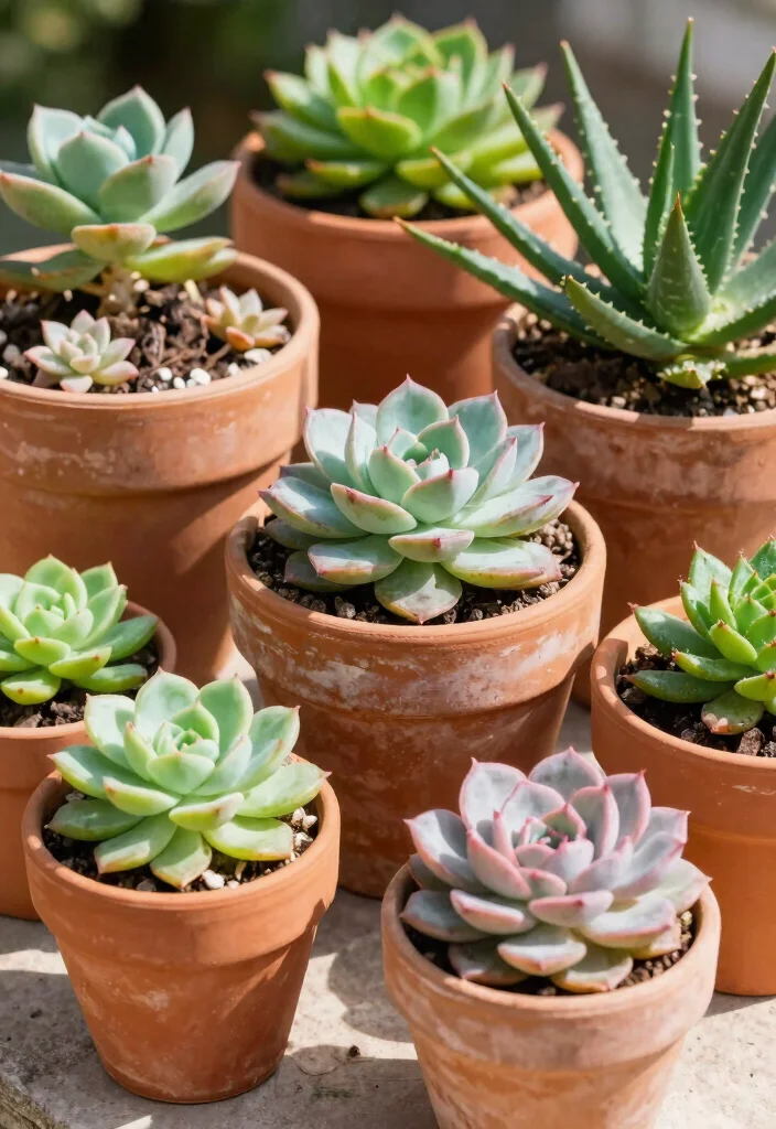 12 Planter Ideas for Full Sun That Are Easy to Maintain - 1. Terracotta Pots with Succulents 1