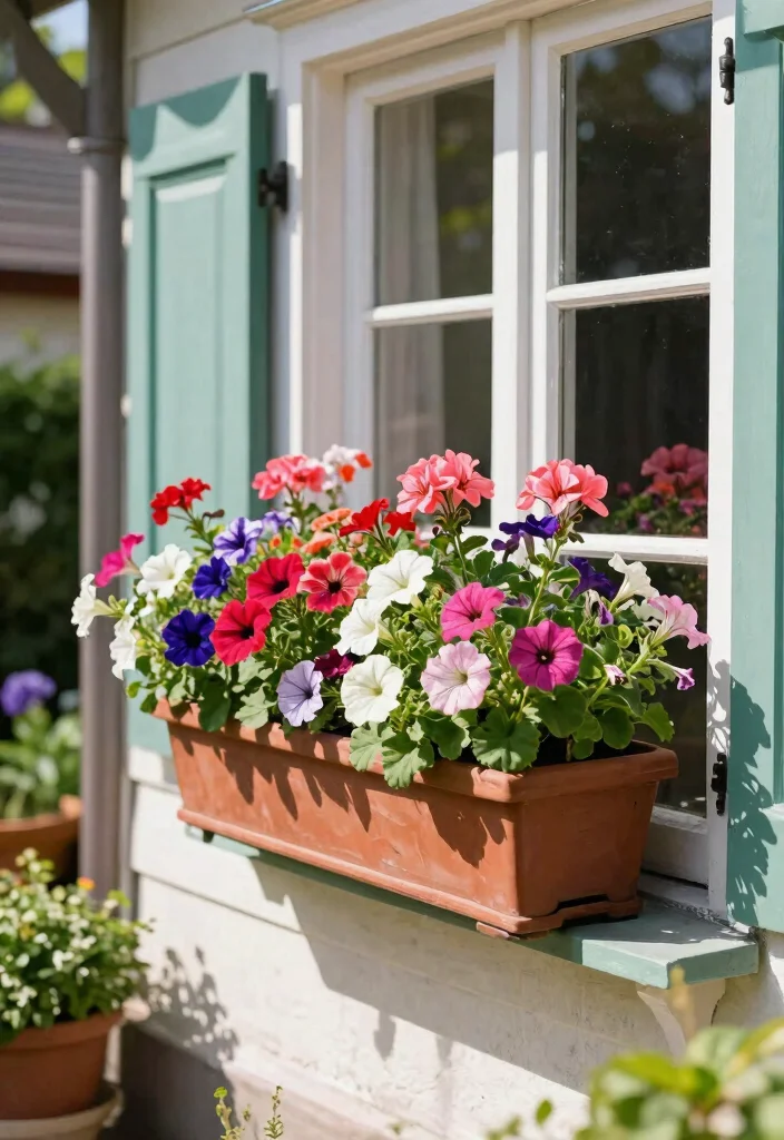 12 Planter Ideas for Full Sun That Are Easy to Maintain - 5. Colorful Window Boxes 1