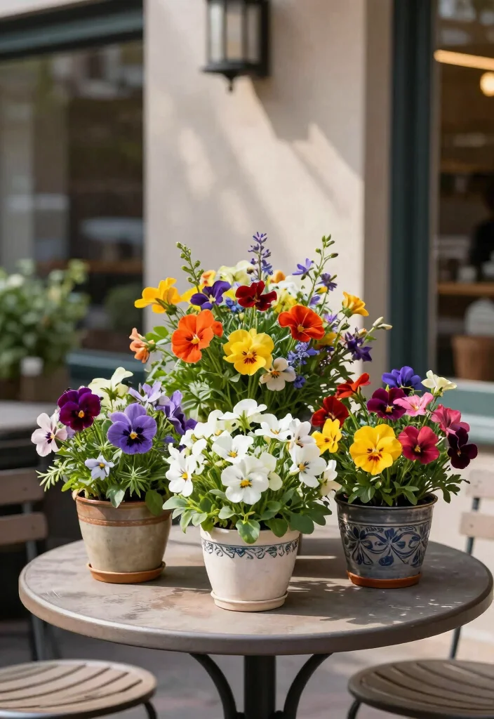 12 Plants on Patio Ideas for Lush Small Outdoor Spaces - 11. Edible Flower Containers for Aesthetic and Flavor 1