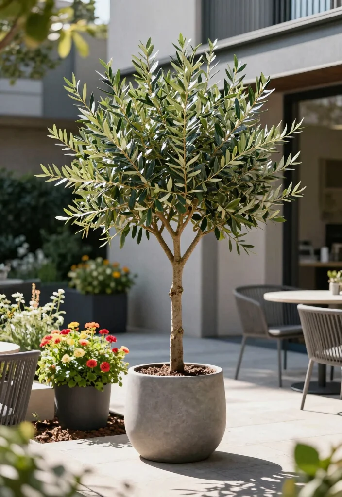 12 Plants on Patio Ideas for Lush Small Outdoor Spaces - 4. Container Trees for Structure 1