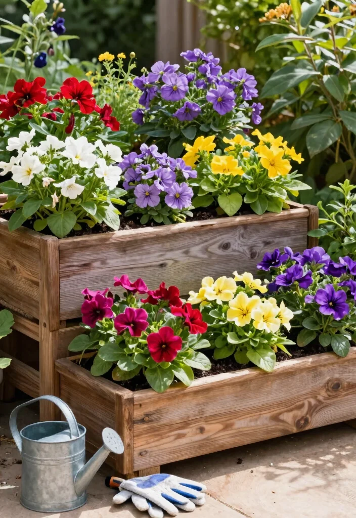 12 Rectangle Planter Ideas for Modern Patios and Small Gardens - 2. Tiered Rectangle Planters 1
