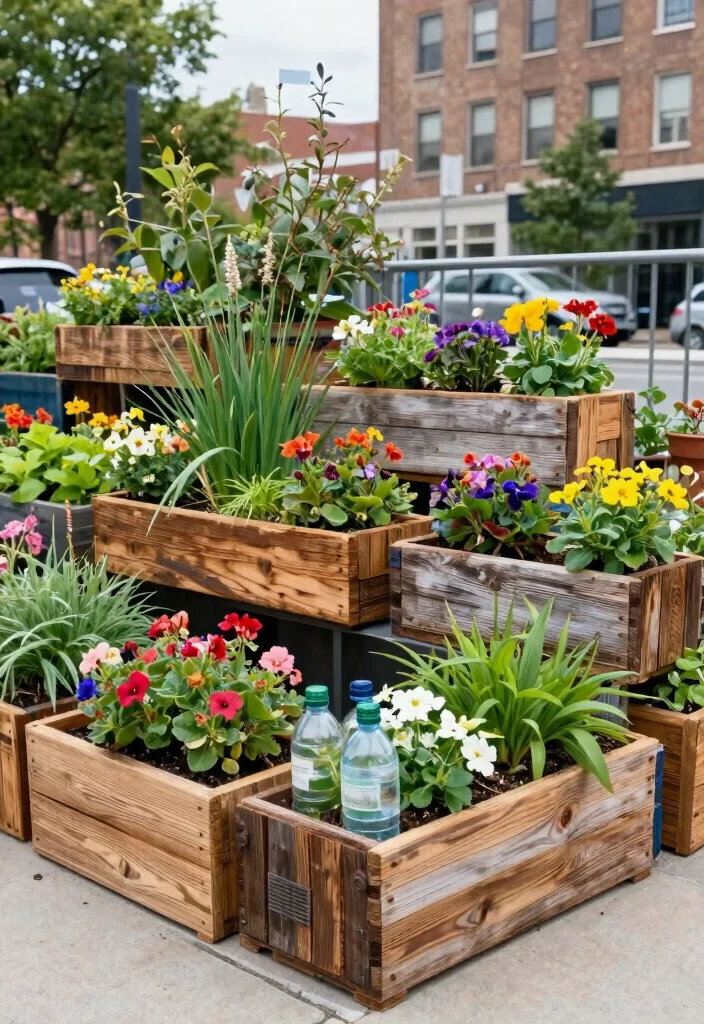 12 Rectangle Planter Ideas for Modern Patios and Small Gardens - 6. Recycled Material Rectangle Planters 1