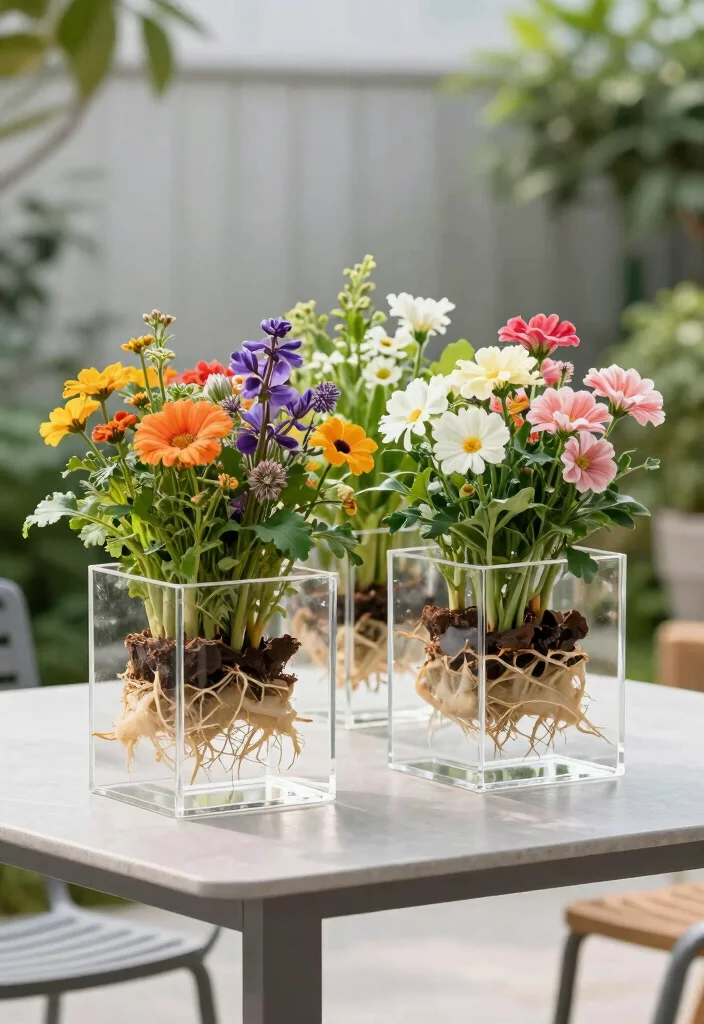 12 Rectangle Planter Ideas for Modern Patios and Small Gardens - 9. Clear Acrylic Rectangle Planters 1