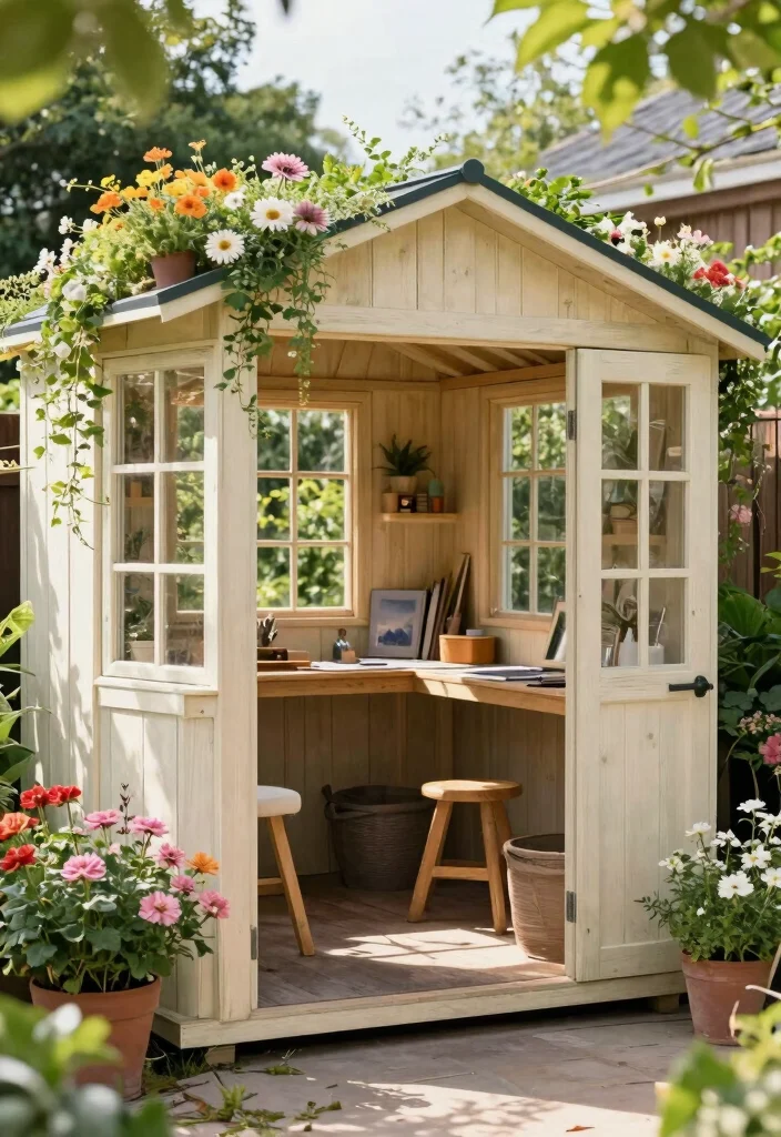12 Resort Backyard Ideas to Create a Relaxing Outdoor Escape - 11. Multi-Functional Sheds 1