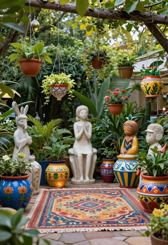 12 Resort Backyard Ideas to Create a Relaxing Outdoor Escape - 9. Outdoor Art and Decor 1