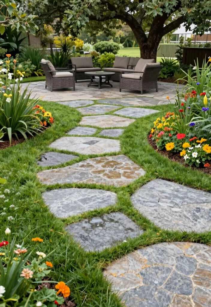 12 Stone Patio Ideas for Timeless and Durable Backyards - 3. Eco-Friendly Permeable Pavers 1