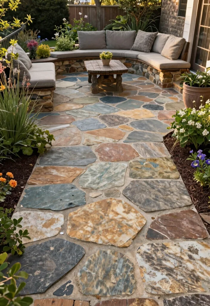 12 Stone Patio Ideas for Timeless and Durable Backyards - 5. Sustainable Reclaimed Stone 1
