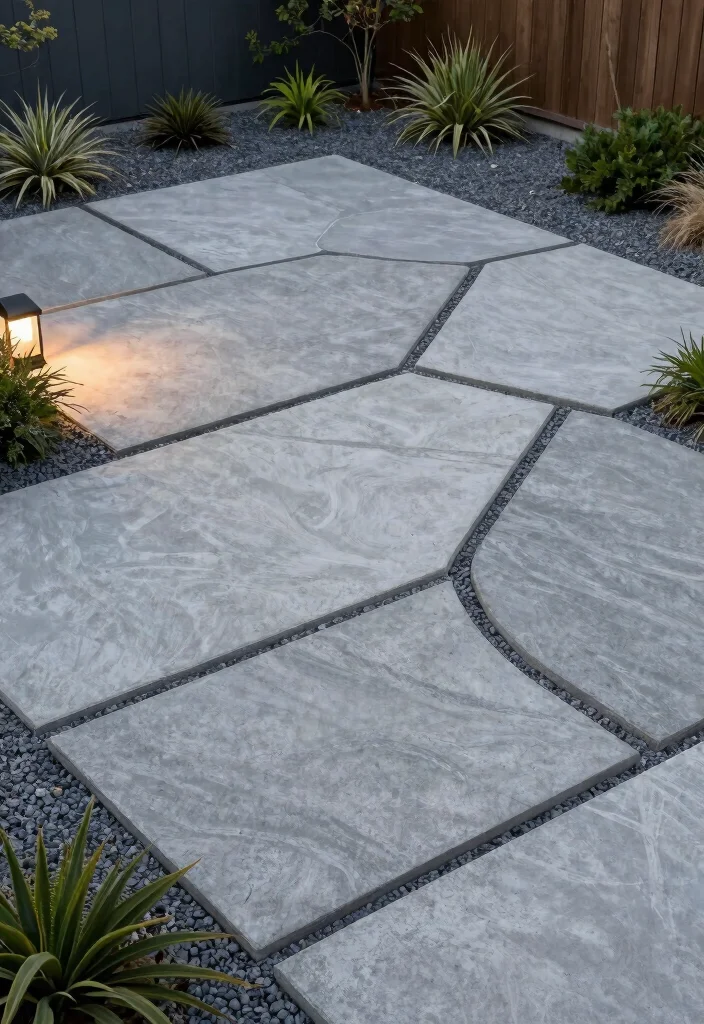12 Stone Patio Ideas for Timeless and Durable Backyards - 8. Contemporary Concrete Stones 1