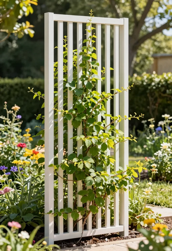12 Trellis Ideas for Privacy That Look Stylish and Natural - 10. Vertical Slat Trellis 1