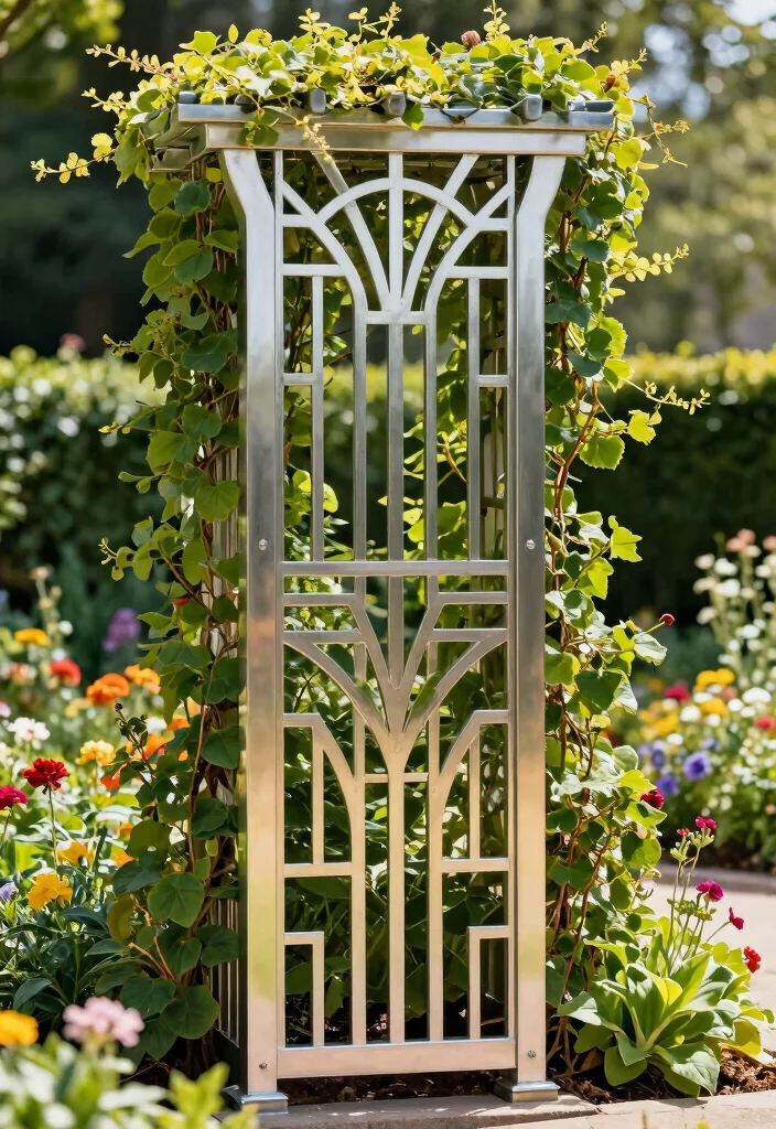 12 Trellis Ideas for Privacy That Look Stylish and Natural - 11. Custom Art Deco Trellis 1