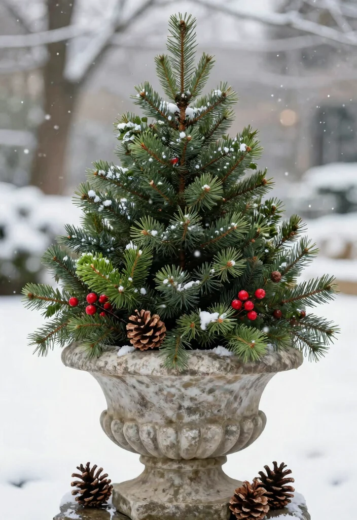 12 Winter Planter Ideas to Keep Your Outdoor Space Stylish Year Round - 1. Evergreen Elegance 1