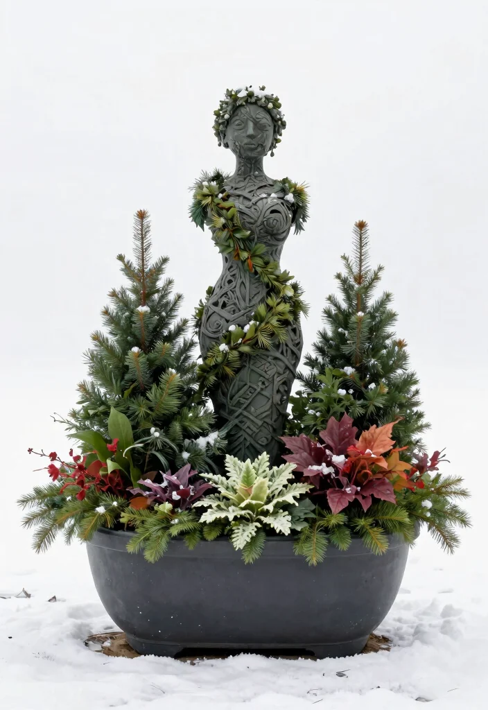 12 Winter Planter Ideas to Keep Your Outdoor Space Stylish Year Round - 11. Artistic Displays 1