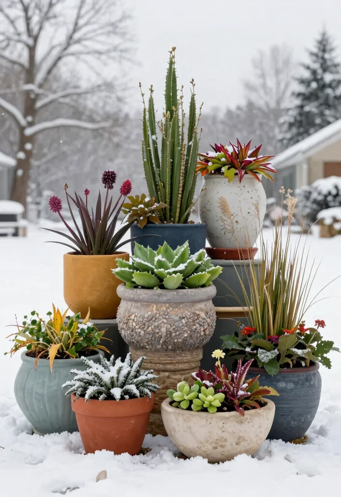 12 Winter Planter Ideas to Keep Your Outdoor Space Stylish Year Round - 12. Mix and Match 1
