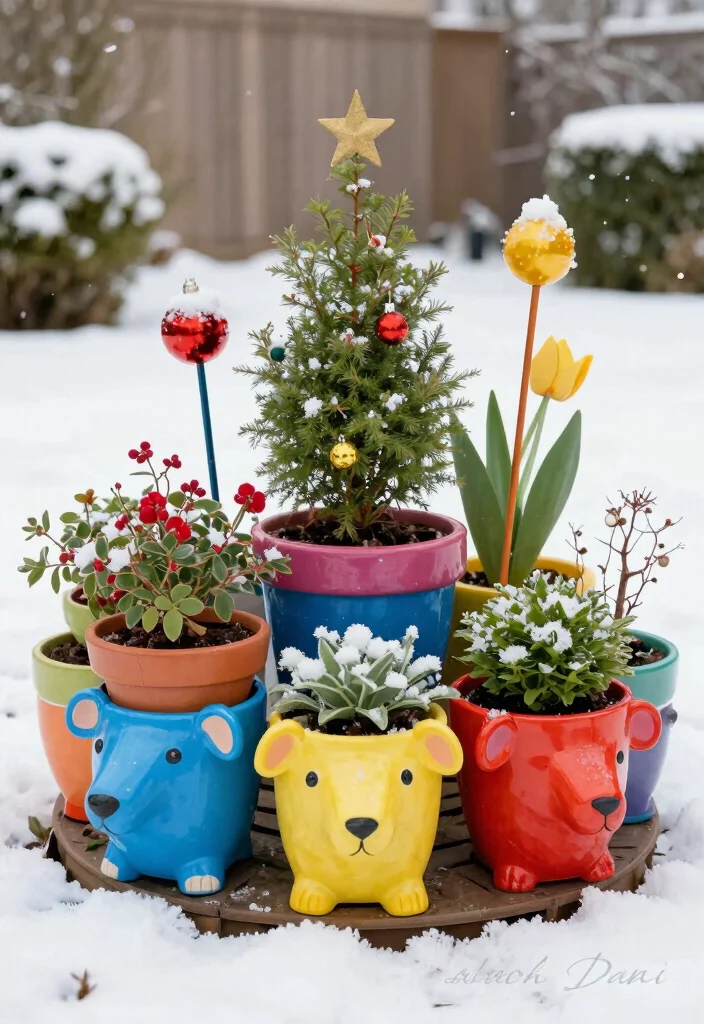 12 Winter Planter Ideas to Keep Your Outdoor Space Stylish Year Round - 8. Whimsical Wonders 1