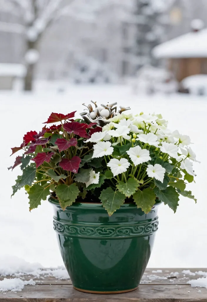 12 Winter Planter Ideas to Keep Your Outdoor Space Stylish Year Round - 9. Complementary Colors 1