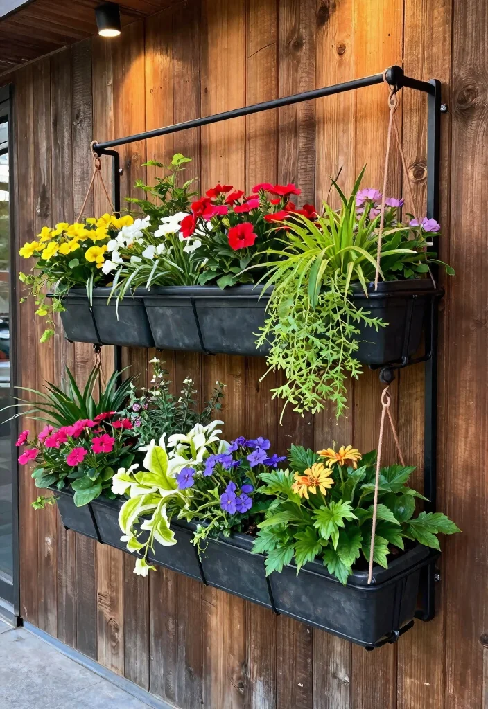 16 Planter Ideas for Patios Porches and Small Gardens 10. Hanging Planter Rails 0
