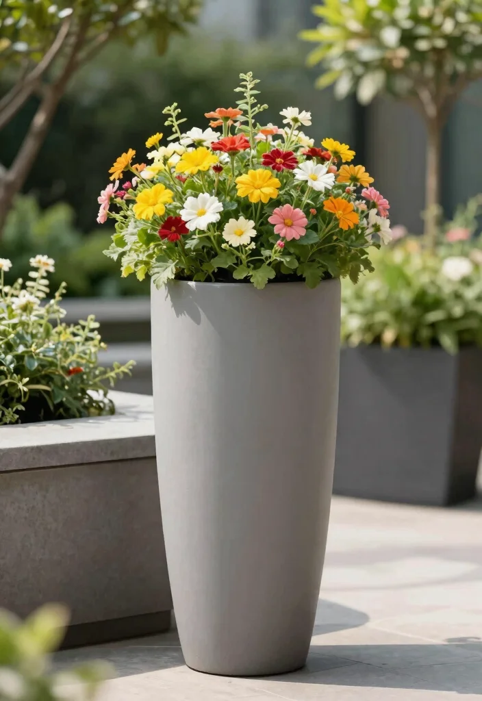 16 Planter Ideas for Patios Porches and Small Gardens 12. Column Planters 0