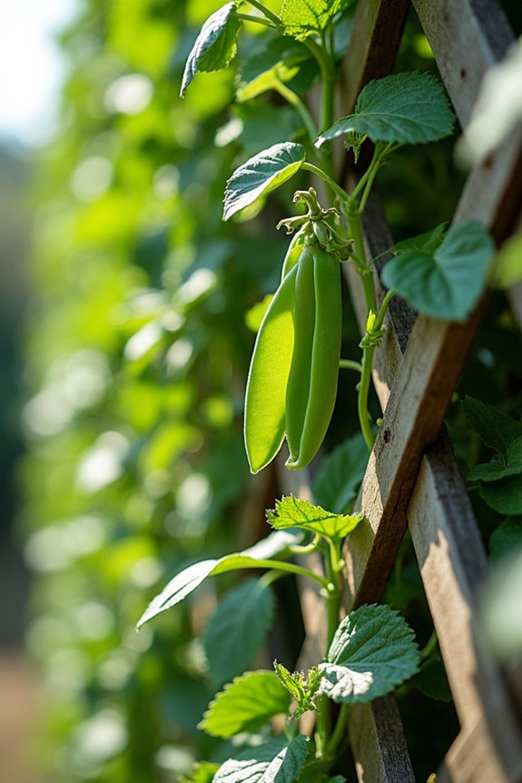 6 8 feet tall sugar snap and snow peas