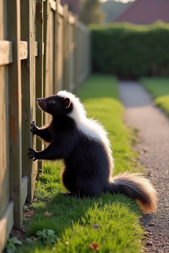 buried barrier prevents skunk digging