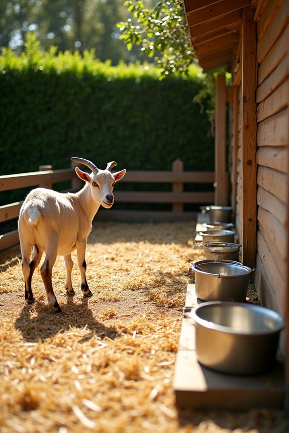 clean dry goat pen bedding weekly