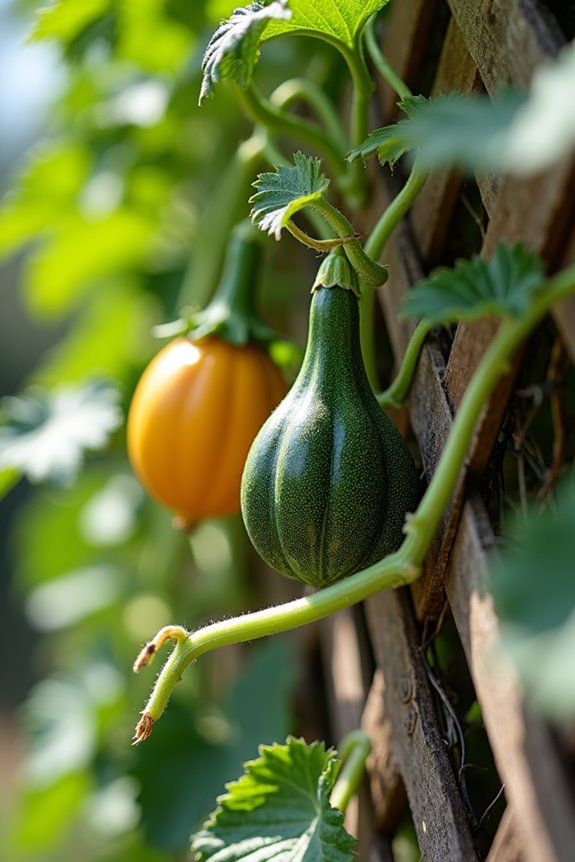 early trellis training boosts vertical squash yield