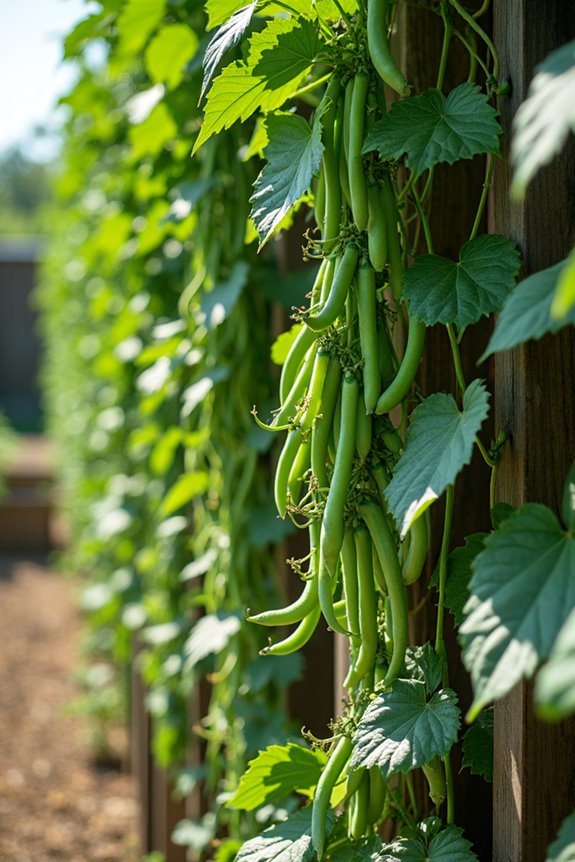 pole beans continuous harvest sturdy trellis