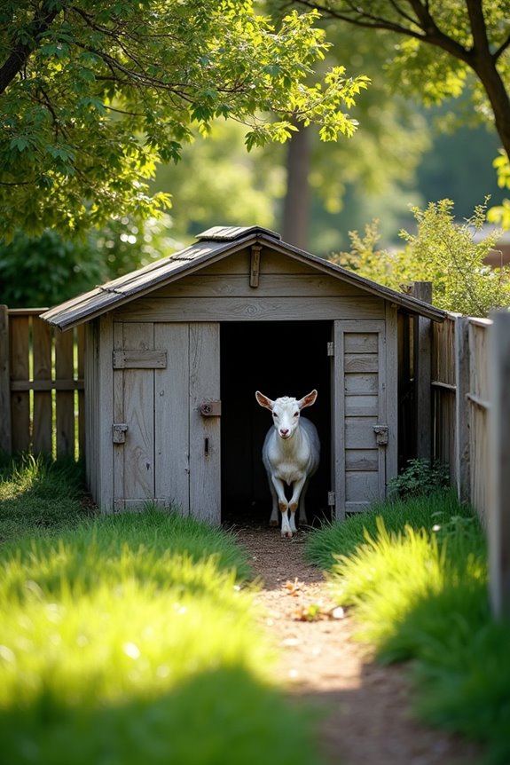 three sided ne facing goat shelter